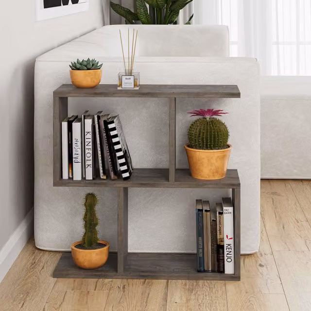 Decortie Homemania Modern 4-Compartment Side Table in Brown, W/D/H: 60 x 60 x 19.5 cm – 2