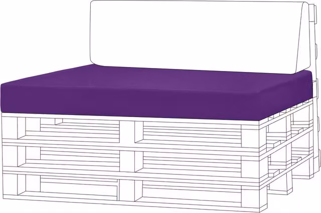 Gardenista Water Repellent Rectangular Euro Pallet Seat Pads in Purple