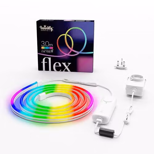 Twinkly Flex RGBIC LED Neon Tube Strip, Multicolour, 3 m, White Wire, Compatible with Alexa, Google Assistant and Apple HomeKit – 4