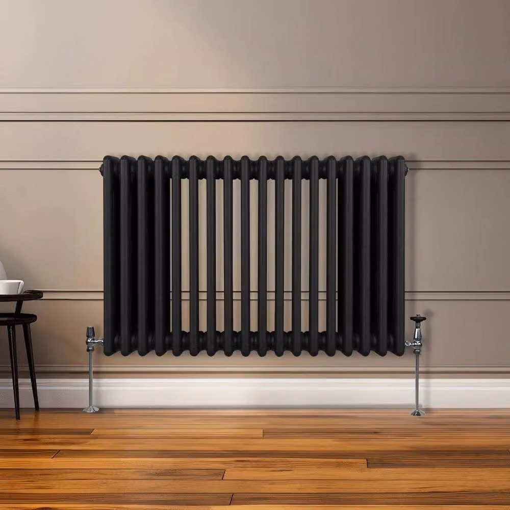 Monstershop Traditional 3 Column Steel Radiator in Black, W/H: 60.0 x 83.2 cm – 7