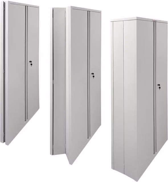 Phoenix Safe Company Grey Metal 2 Door Stationery Cupboard with Adjustable Shelves and Key Lock SCF1891GGK
