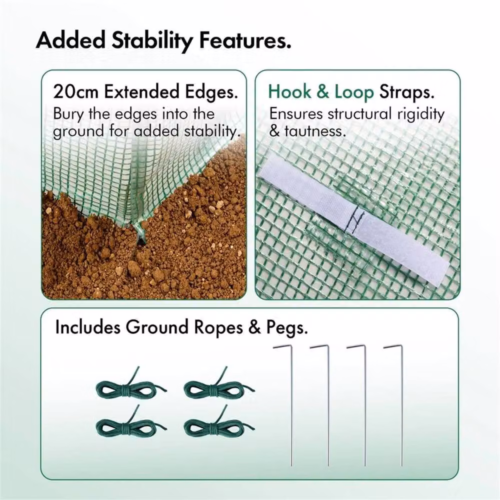 Nordara Heavy Duty Walk In Polytunnel Greenhouse in Green – 3