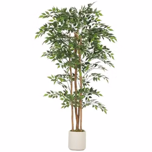 HOMCOM 180cm Artificial Tree in Green and White – 1