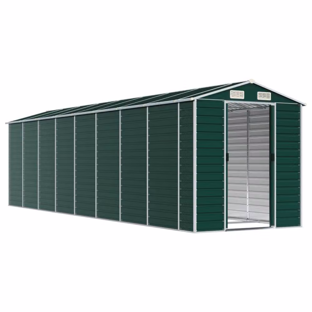 Berkfield Home Green Galvanised Steel Garden Pent Shed W/D/H: 191 x 725 x 198 cm – 2