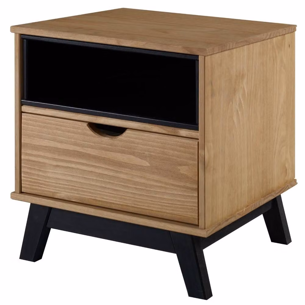FORGEVIO Mercers Bedside Cabinet in Brown Antique Waxed Solid Pine – 5
