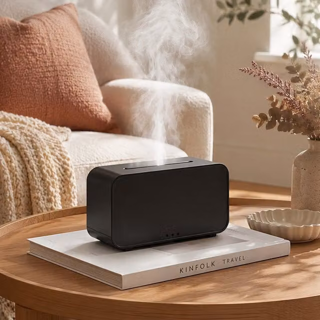 Livingandhome Black Electric Tabletop Aroma Diffuser with Fragrance Compartment