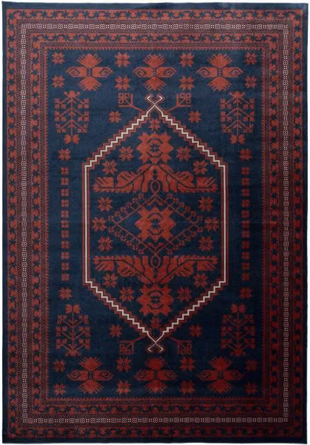 Kukoon Blue and Red Traditional Persian Oriental Area Rug, W: 160 cm, D: 230 cm – 1