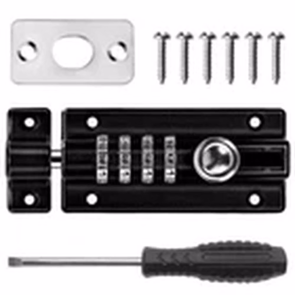 EONLION 4 Digit Keyless Combination Slide Lock Bolt for Garden Gates and Sheds, Black Stainless Steel – 3