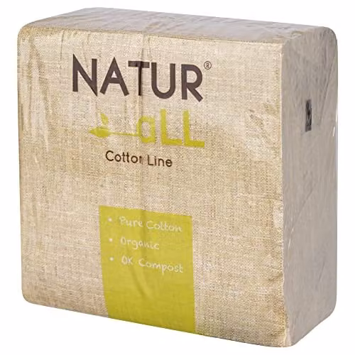Iron Mountain NaturAll Biodegradable and Compostable Sustainable Cotton Napkins, Gold, Pack of 50