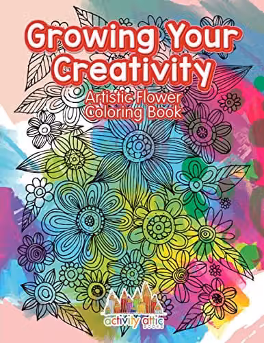 Artistic Flower Coloring Book for Adults by Activity Attic Books, Multicolour