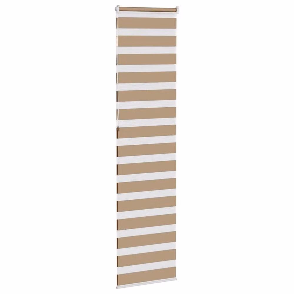 Berkfield Home Elegant Zebra Blind in Sand Brown, W: 65 cm, H: 230 cm – 2