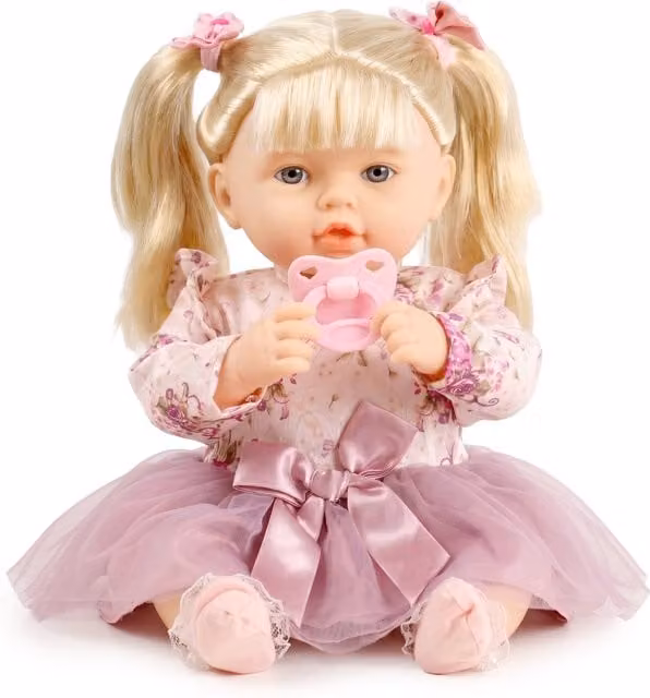 BiBi Doll Rosie Baby Doll with Sound Dummy in Pink and Purple