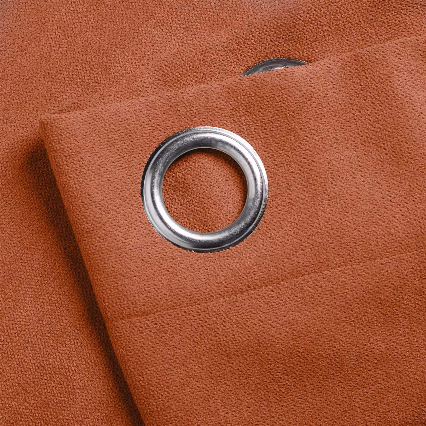 Luxury Living Alan Symonds Velvet Chenille Eyelet Curtains, Orange, Width: 142 cm, Drop: 183 cm – 2