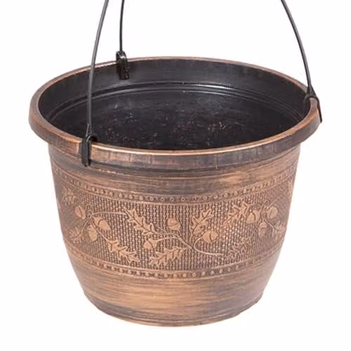 YouGarden Pair of Acorn Hanging Baskets, Bronze/Brown, Diameter: 25 cm – 2