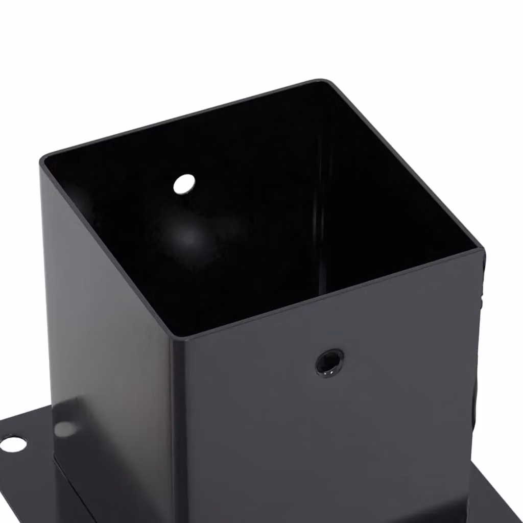 Berkfield Home Square Post Bases, 12 Pack, Anthracite, Powder-coated Galvanised Steel, 121 x 121 mm – 4