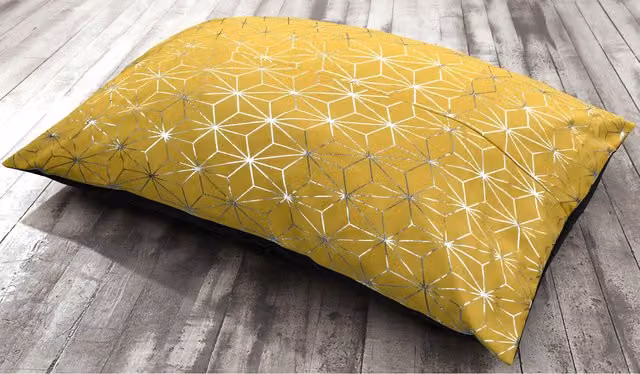 Velosso Modern Rectangular Yellow Lounging Cushion with Non-Slip and Shape-Retaining Base