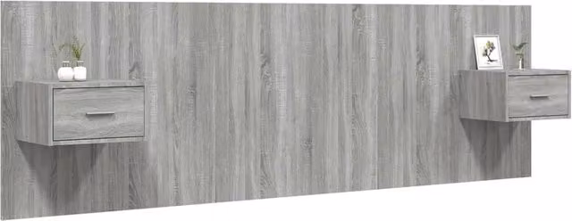 Berkfield Home Classic Bed Headboard with Integrated Nightstands in Grey Sonoma Engineered Wood
