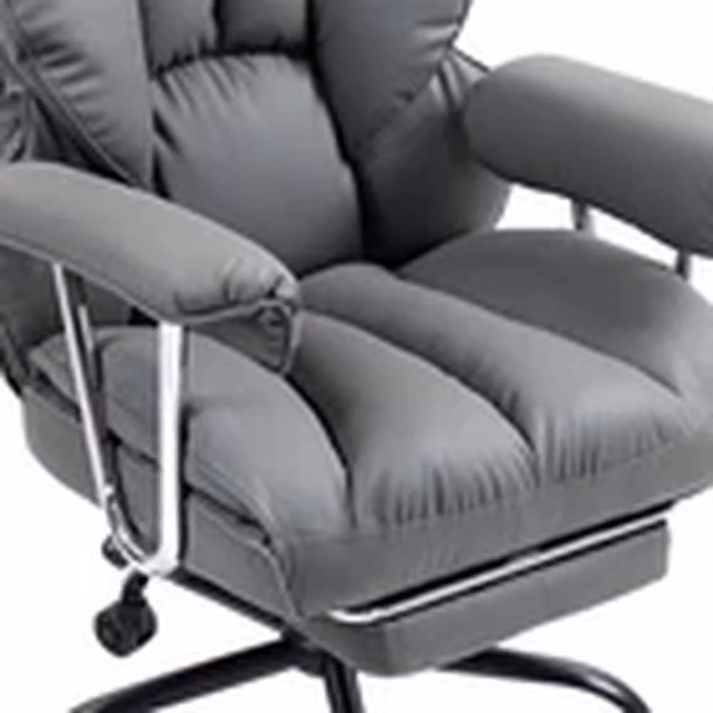 EONLION Ergonomic Heavy Duty Office Recliner Chair in Grey with Headrest and Armrests – 2