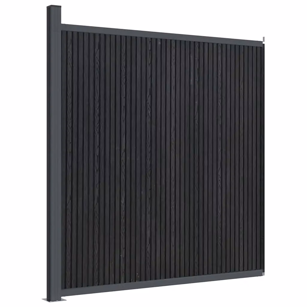 Berkfield Home WPC and Aluminium Fence Panel, Grey, W: 173 cm, H: 186 cm – 2