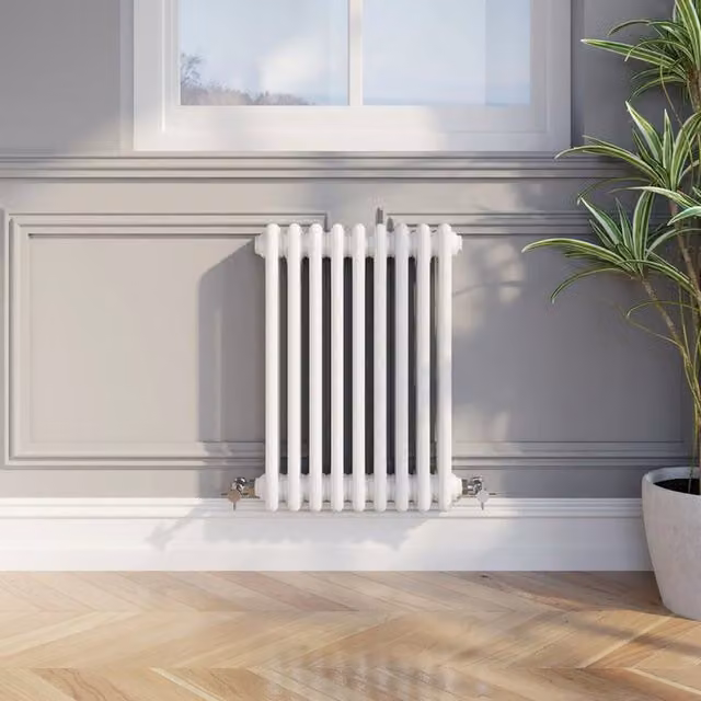 Temprazo White Steel Wall Radiator H: 60.5 cm, W: 30.0 cm, D: 10.0 cm