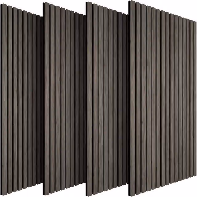 tectake Acoustic Wood Look Wall Panels in Grey Oak Gray – 1