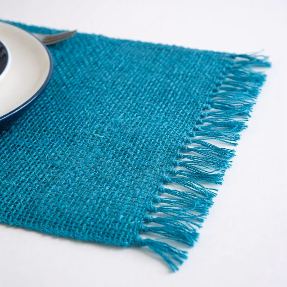 KDMD Handcrafted Seagrass Fringe Placemat in Turquoise – 2