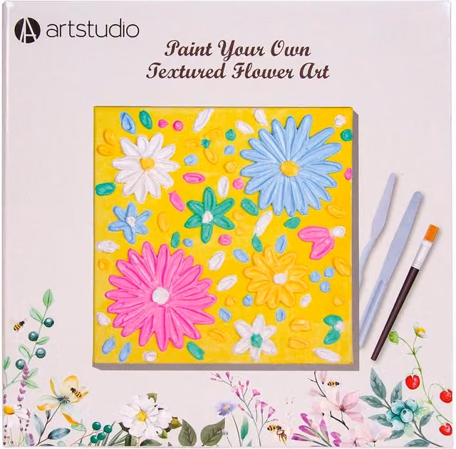 Art Studio Multicolour Textured Floral Art Kit