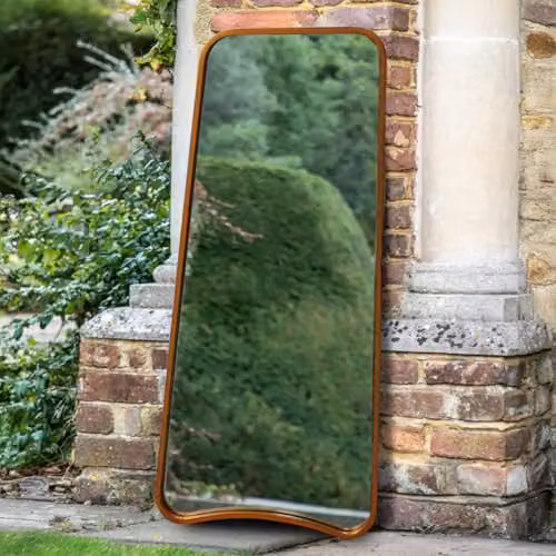 Agenzia 14 Modern Gold Curved Metal Frame Full Length Wall Mirror H 122 cm x W 58 cm – 6