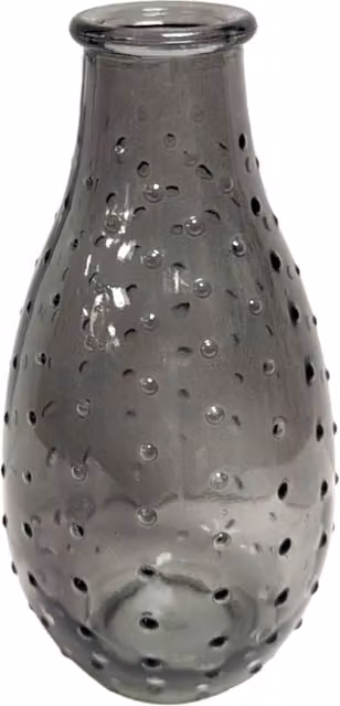 Kingsbury Gifts Grey Glass Bottle Bud Vase with Bubble Finish