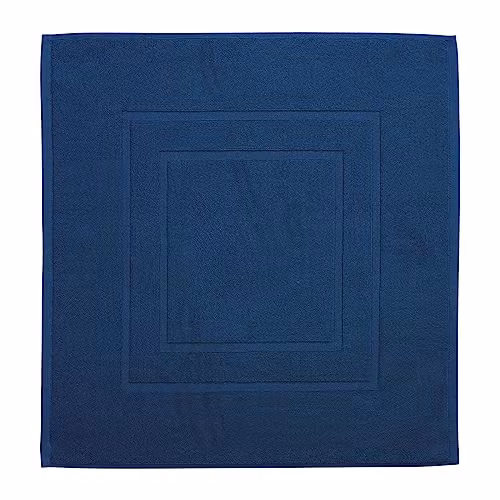 Christy Brixton Rectangular Cotton Bath Mat in Blue, W/D/H: 60 x 60 x 5 cm