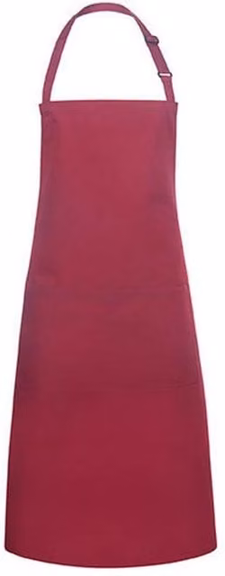 Karlowsky Basic Pocket Buckle Bib Apron in Red Cotton for Adults