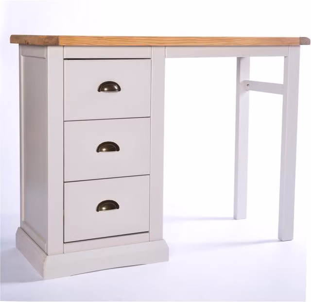 Cabinet Bits Loreo 3 Drawer Dressing Table in Grey Waxed Pine