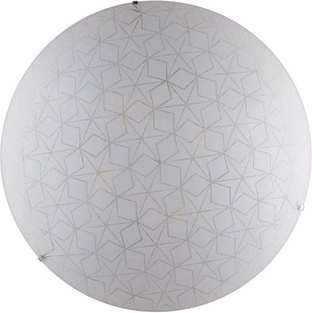 Netlighting Esagram Decorative Flush Ceiling Light in White Glass with E27 Socket