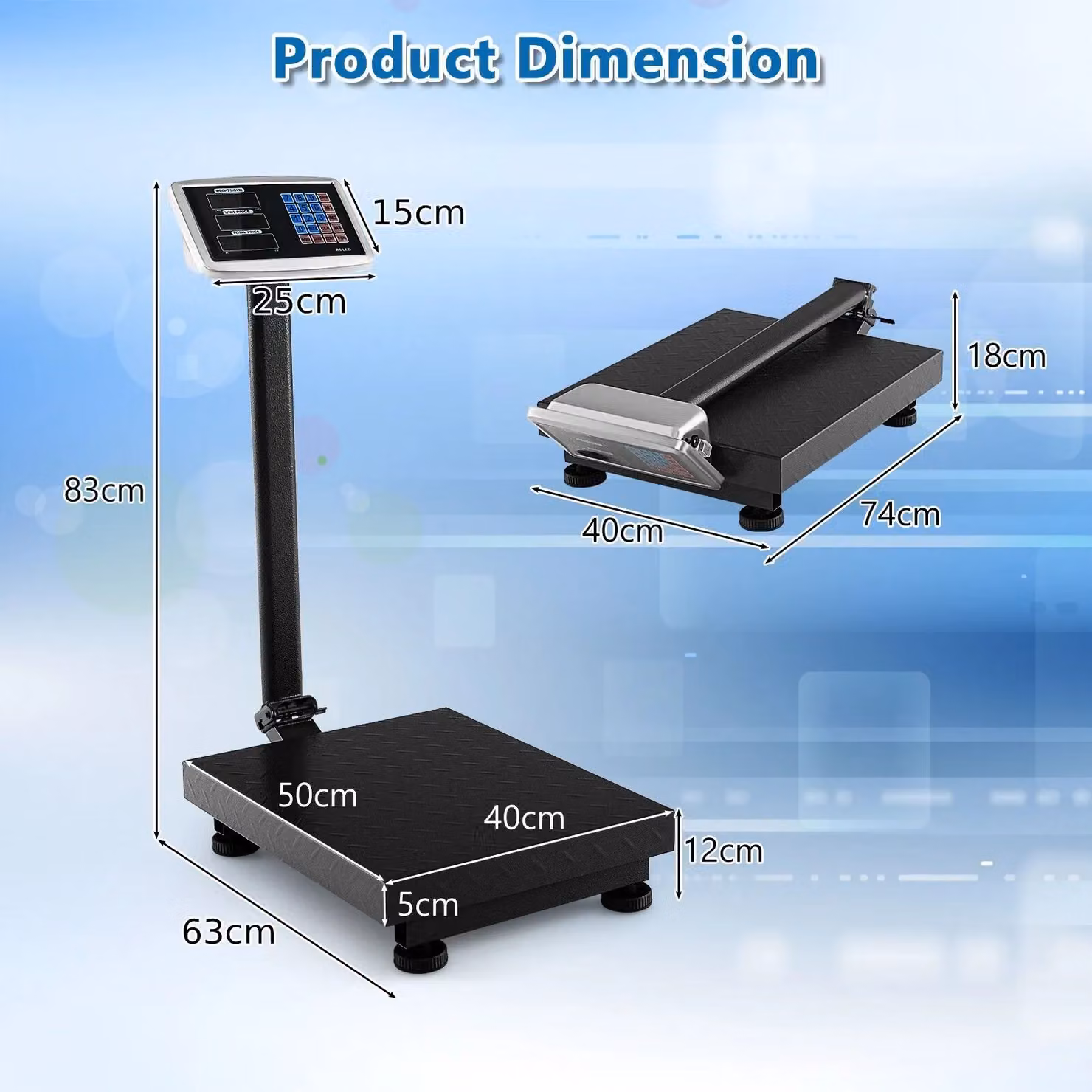Costway Digital Computing Platform Scale with Price Calculator in Black – 2