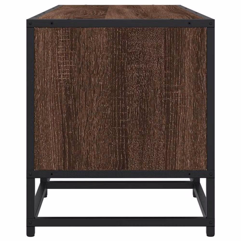 Berkfield Home Brown Oak TV Cabinet in Engineered Wood and Metal, W/D/H: 100 x 35 x 41 cm – 3