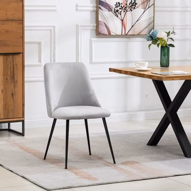 Artemis Home Morandi Velvet Dining Chairs, Set of 2, Silver Grey