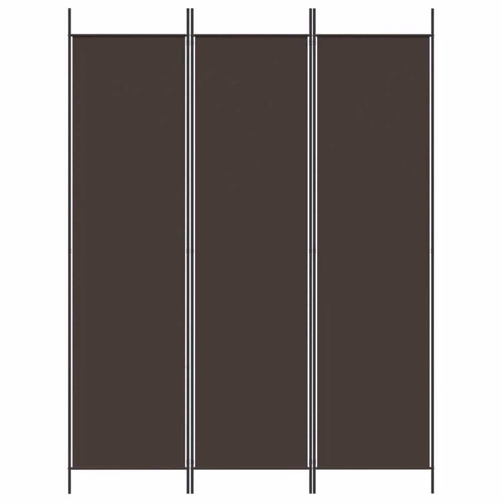 Berkfield Home 3-Panel Fabric Room Divider, Brown, W/H: 200 x 150 cm – 3