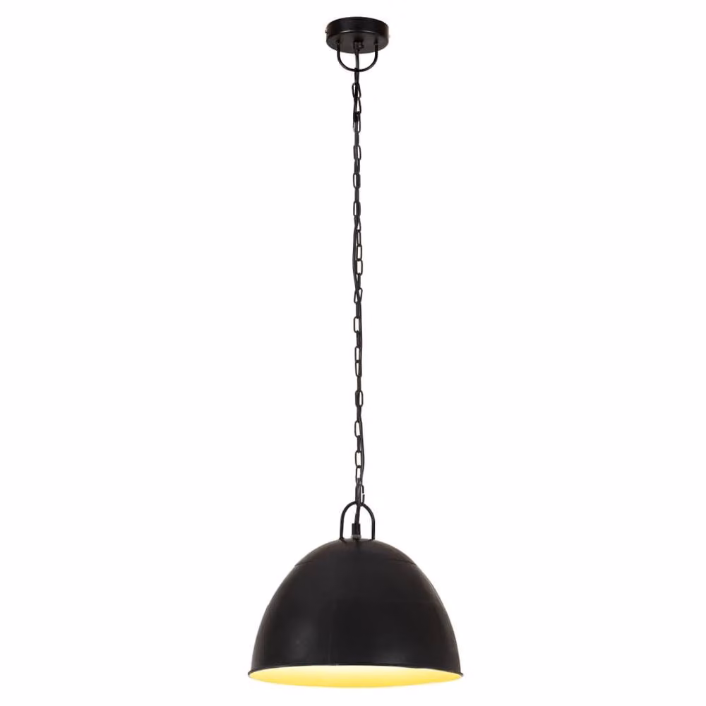 Berkfield Home Industrial Vintage Round Hanging Lamp, Black, Diameter: 31 cm, E27, 25 W – 2