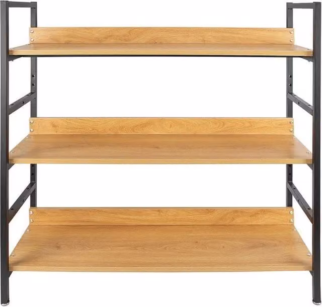KORVIXA Beige 3 Tier Modern Console Rack and Sofa Side Storage Rack W/D/H: 100 x 100 x 100 cm