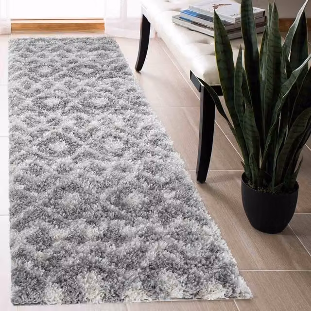 Desire Rugs Moroccan Berber Shaggy Runner, Grey, W: 60 cm, L: 220 cm