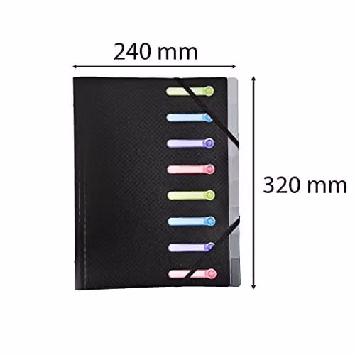 Exacompta Opak Multipart File with Internal Pocket and 8 Tabbed Sections, A4, Assorted Colours, W: 24.0 cm, H: 32.0 cm – 2