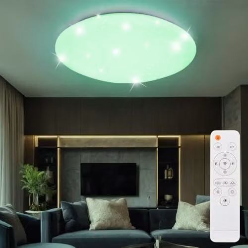Netlighting Atreju I RGB LED Ceiling Light in White, Dimmable with Remote Control – 1