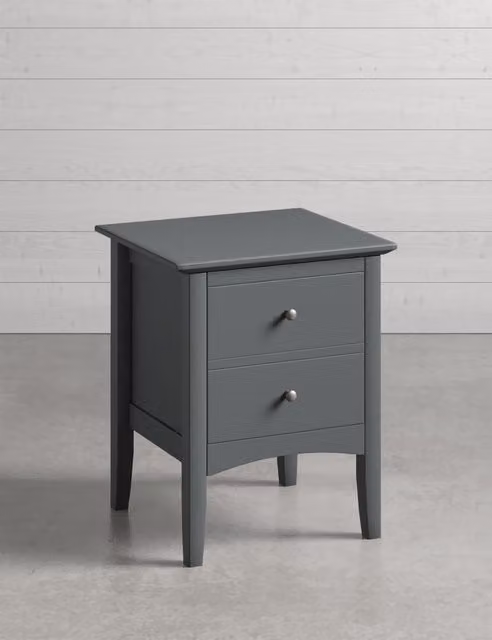 M&S Hastings 2 Drawer Bedside Table in Dark Grey