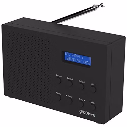Groov-e Paris DAB+ and FM Digital Radio with Bluetooth and 3.5 mm Jack, Black – 1