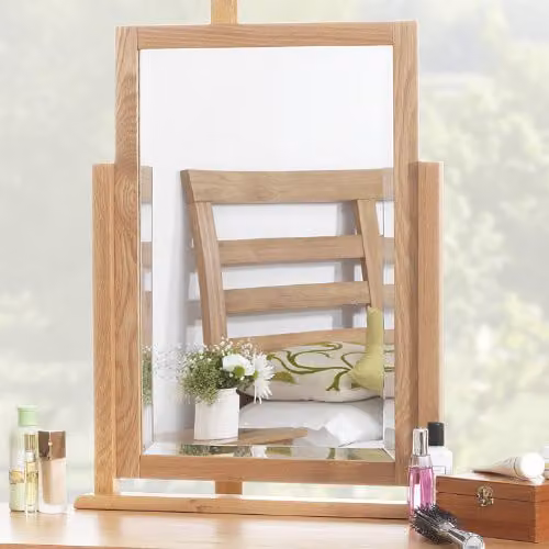 Statement Furniture Edward Hopper Dressing Table Mirror in Oak Wood, W: 55 cm, H: 70 cm