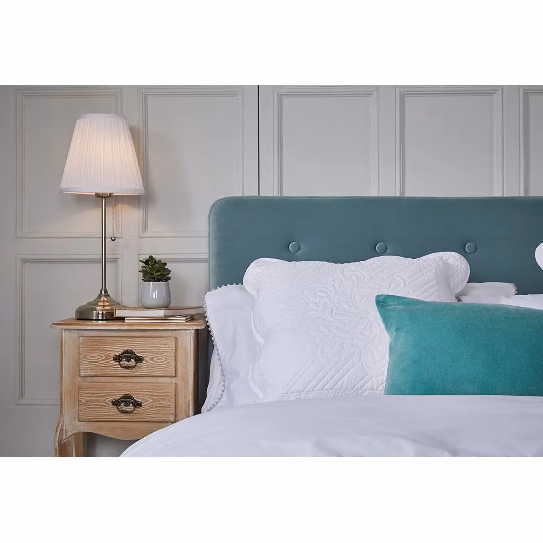 LPD Pierre Double Bed in Blue Velvet, W144.5 x D208.5 x H104 cm – 4