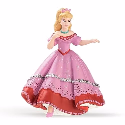 Papo Enchanted World Collection Pink Ball Princess Figure, H 9 cm x W 5 cm x D 7 cm