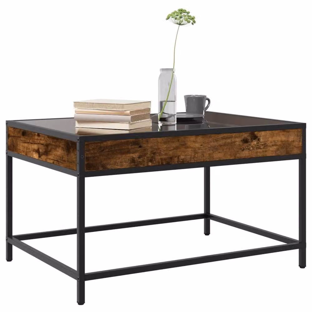 Berkfield Home Infinity LED Coffee Table in Smoked Oak Brown, W/D/H: 70 x 50 x 41 cm – 2