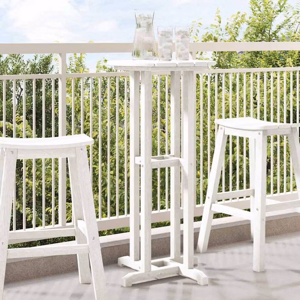 Berkfield Home Modern White Bar Table W/D/H: 55 x 55 x 107 cm – 2