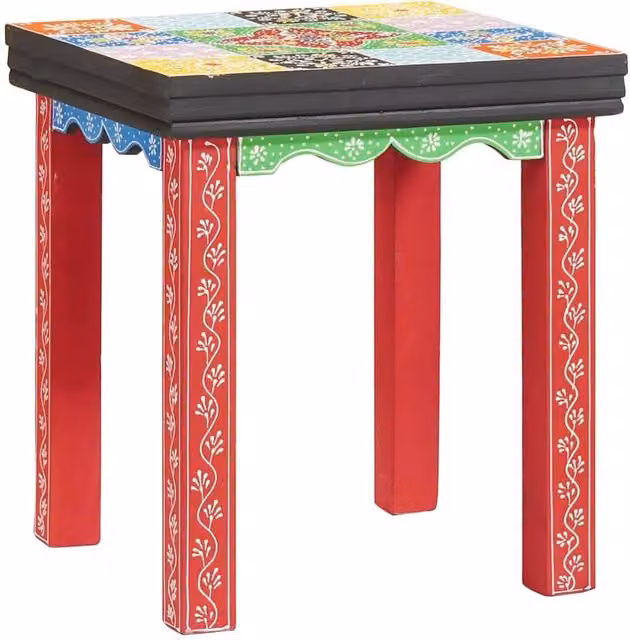 Berkfield Home Set of 3 Square Mango Wood Nesting Tables in Multicolour – 1